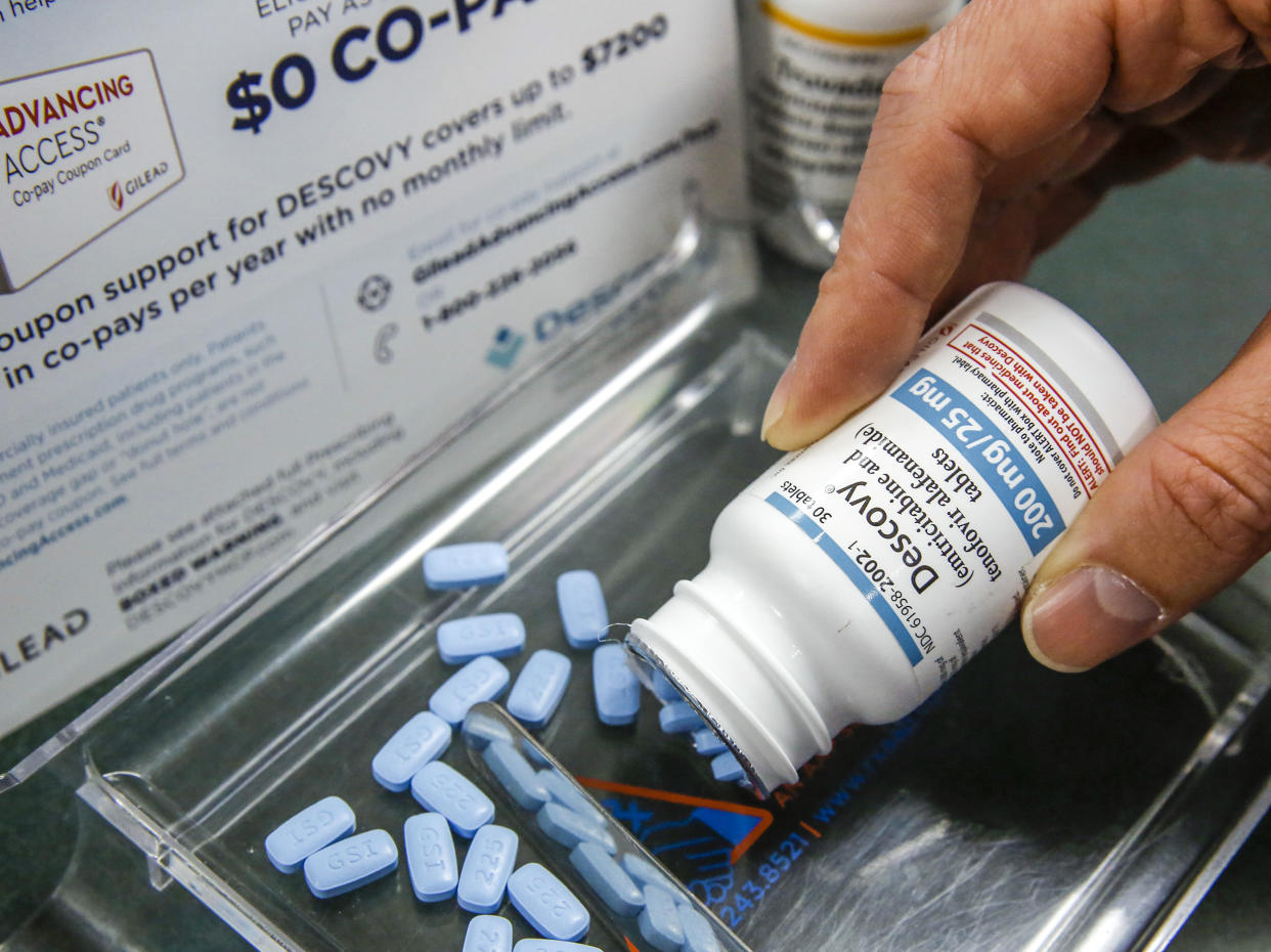 HIV prevention drug Descovy, at Pucci's Pharmacy in Sacramento, Calif., on Oct. 7, 2019. (Rich Pedroncelli / AP file)