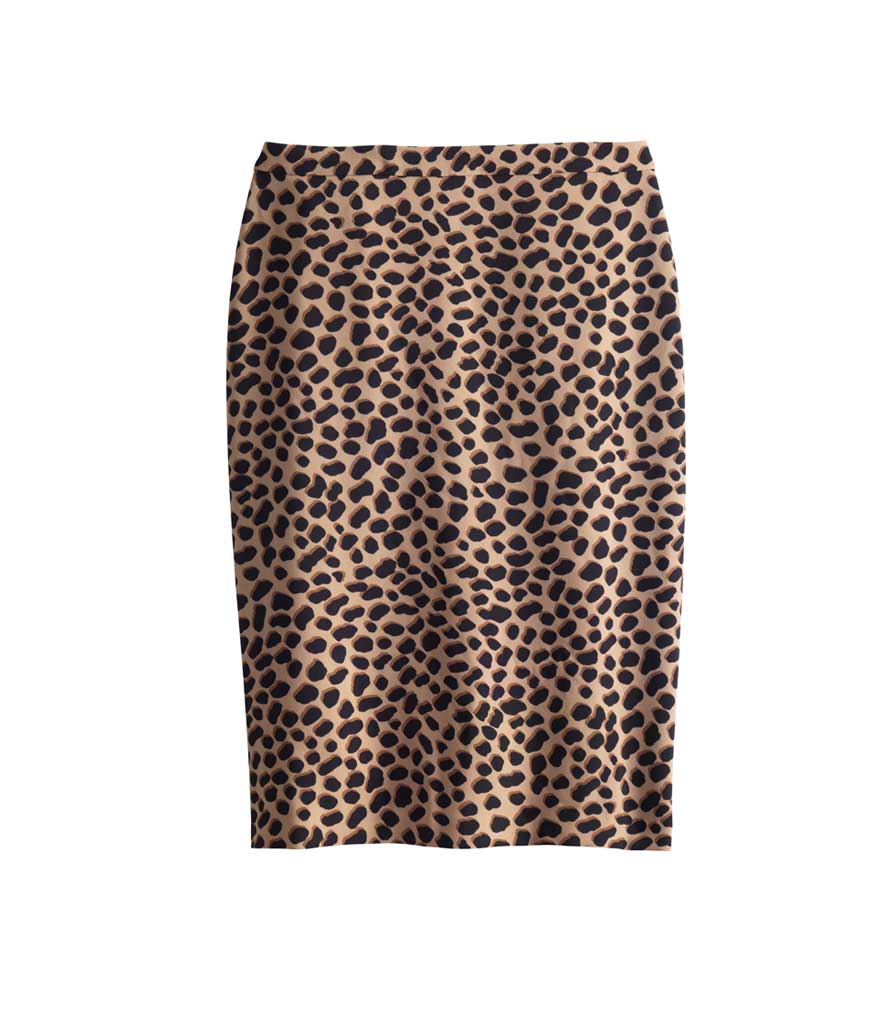 <p>Cheetah Dot Flounce Back Pencil Skirt, $69.99, <a rel="noopener" href="https://fave.co/2QZYIVo" target="_blank" data-ylk="slk:anntaylor.com;elm:context_link;itc:0;sec:content-canvas" class="link ">anntaylor.com</a> </p>