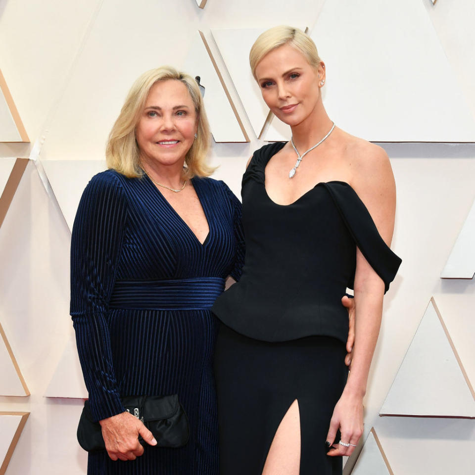 Charlize with her mom