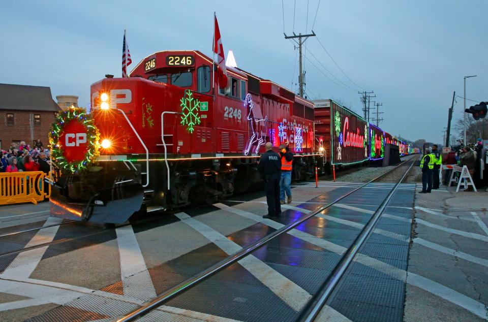 The Canadian Pacific Holiday Train made a stop at the Harwood Ave. crossing, in Wauwatosa on Dec. 3, 2017.