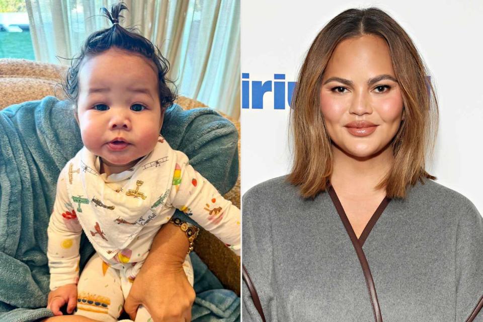 <p>Chrissy Teigen/Instagram; Cindy Ord/Getty</p> Chrissy Teigen and son Wren