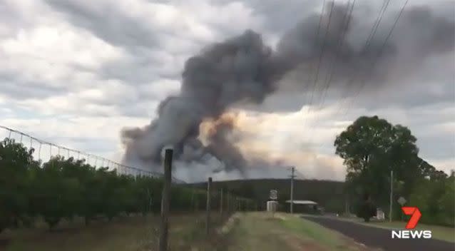 The fire could be seen for kilometres around. Source: 7 News