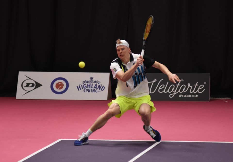 Anton Matusevich, 20, was one of the stars to book his place in the last four with a comfortable victory over Julian Cash (Credit: Ian Hall)