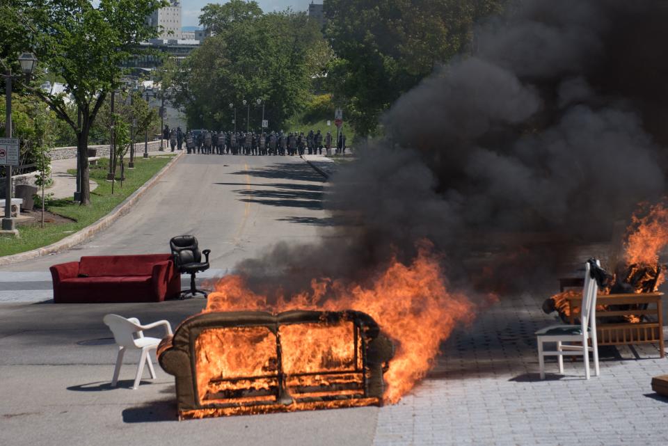 Protests erupt at G7 summit in Quebec