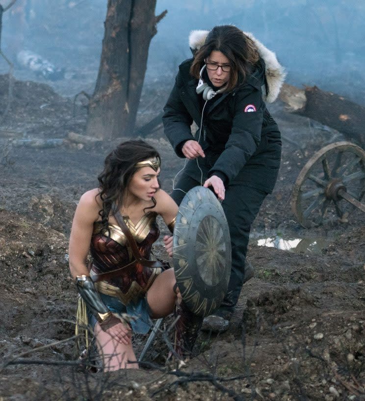 Gal Gadot and Patty Jenkins on the 'Wonder Woman' set (Warner Bros.)