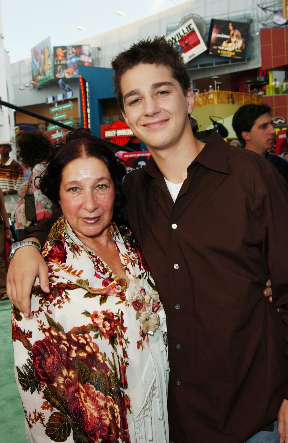 Shia LaBeouf with his mother Shayna Saide in 2003 (FilmMagic)