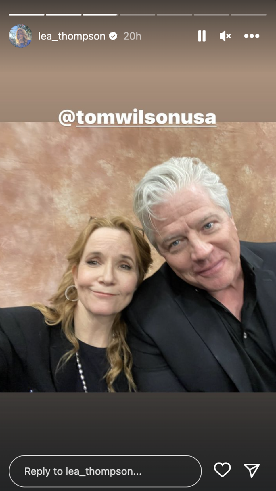 Lea Thompson and Thomas F. Wilson snap a selfie. (@lea_thompson via Instagram)