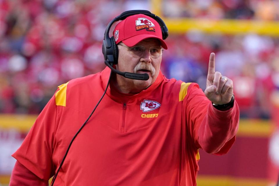 Kansas City Chiefs head coach Andy Reid, 64, is at the helm of a staff whose age averages 20 years younger than him.