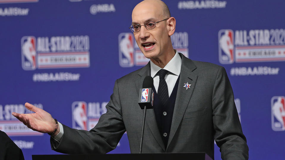 NBA Commissioner Adam Silver, pictured here speaking to the media.
