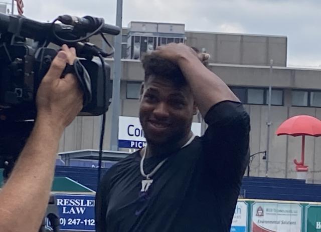 Trying Out For The Hartford Yard Goats, Microphone In Hand