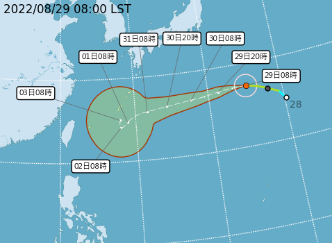 氣象局透露「軒嵐諾」有可能增強為中颱。(圖/中央氣象局)