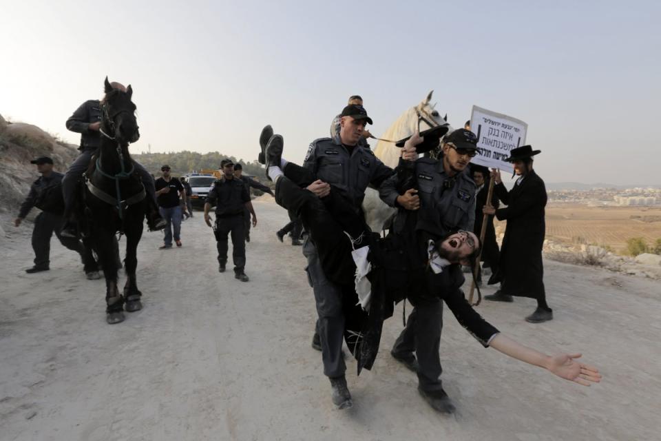 Orthodox Jewish protester