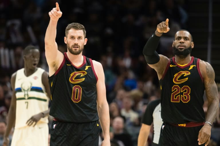 LeBron James unleashed his 16th triple-double and Kevin Love played his first game since breaking his left hand on January 30, as the Cavaliers ran out 124-117 winners over Milwaukee