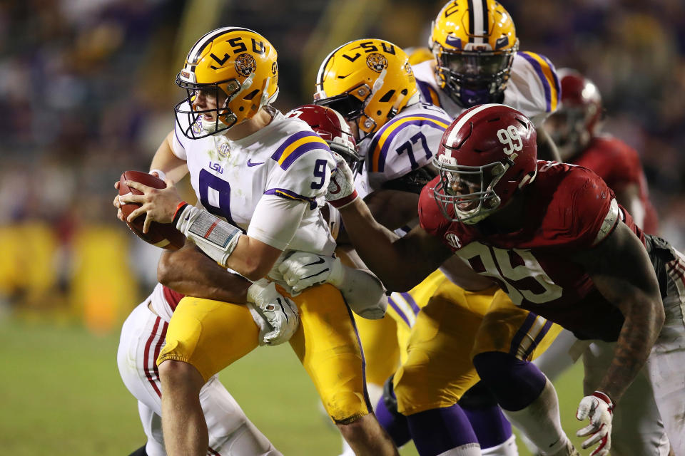LSU fell from No. 3 to No. 7 after losing to Alabama. (Getty)