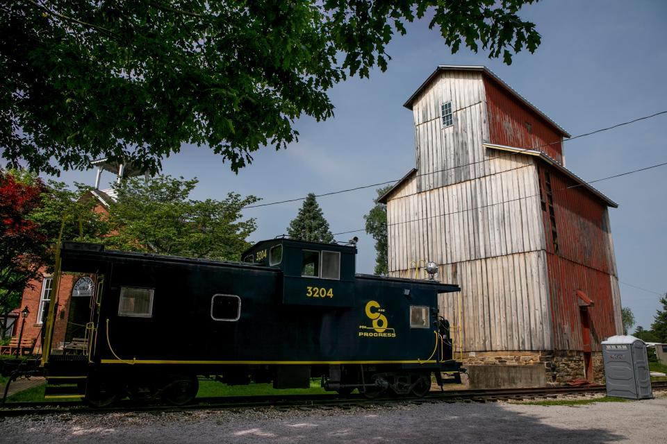 Exterior views outside of the grain elevator at the Canal Winchester Area Historical Society on May 26, 2023, in Canal Winchester, Ohio.