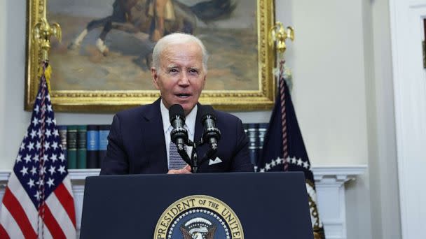 PHOTO: President Joe Biden speaks about his plans for continued student debt relief after a U.S. Supreme Court decision blocking his plan to cancel $430 billion in student loan debt, at the White House, June 30, 2023. (Leah Millis/Reuters)