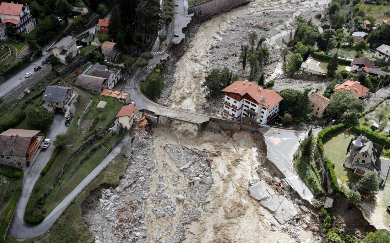 The damage in Saint-Martin-Vesubie, southeastern France, after heavy rains and floodings  - AFP