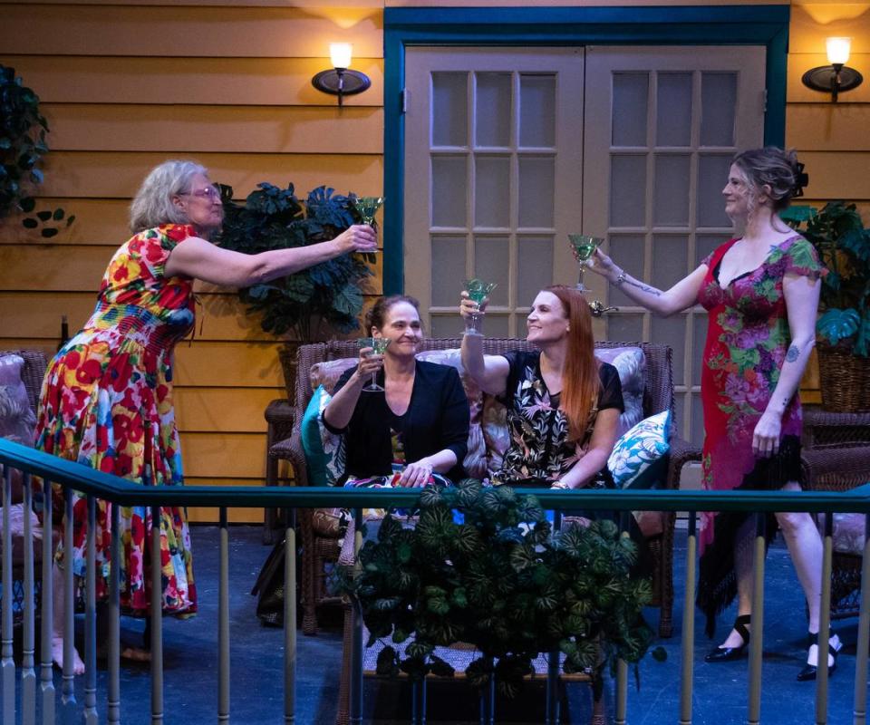 Olympia Little Theatre’s “Savannah Sipping Society” follows the lives of a group of friends who connect over cocktails and conversation. From left are Cindy McNabb, Neicie Packer, Meg Long and Savannah Morrison.