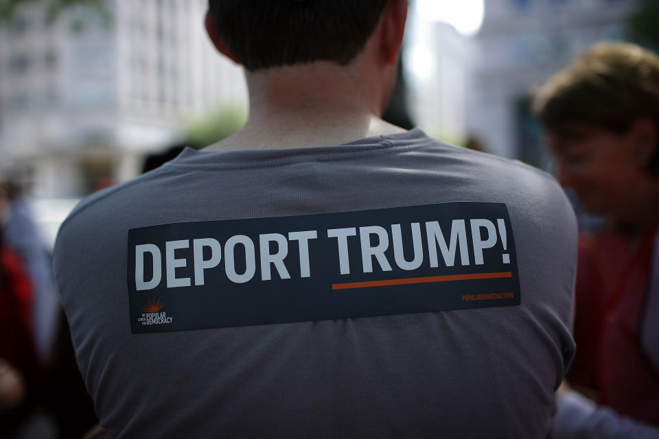 <p>Protesters gather in Freedom Plaza to march against family detentions and to demand the end of criminalizing efforts of asylum seekers and immigrants June 28, 2018 in Washington, D.C. (Photo: Win McNamee/Getty Images) </p>