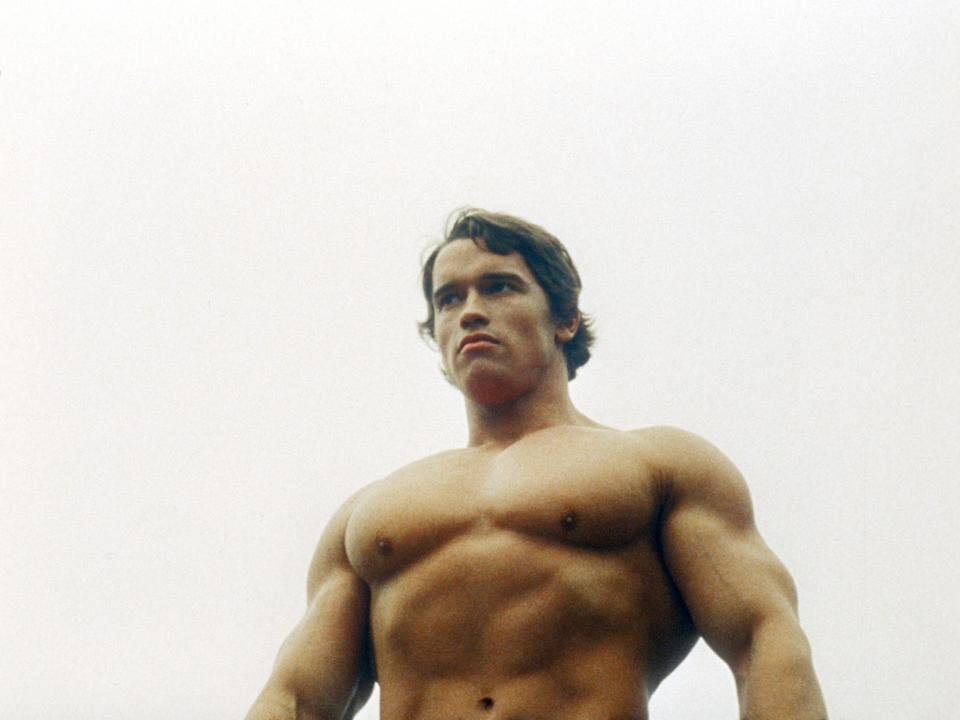 Arnold Schwarzenegger in a scene from the Trimark Pictures movie "Hercules In New York."