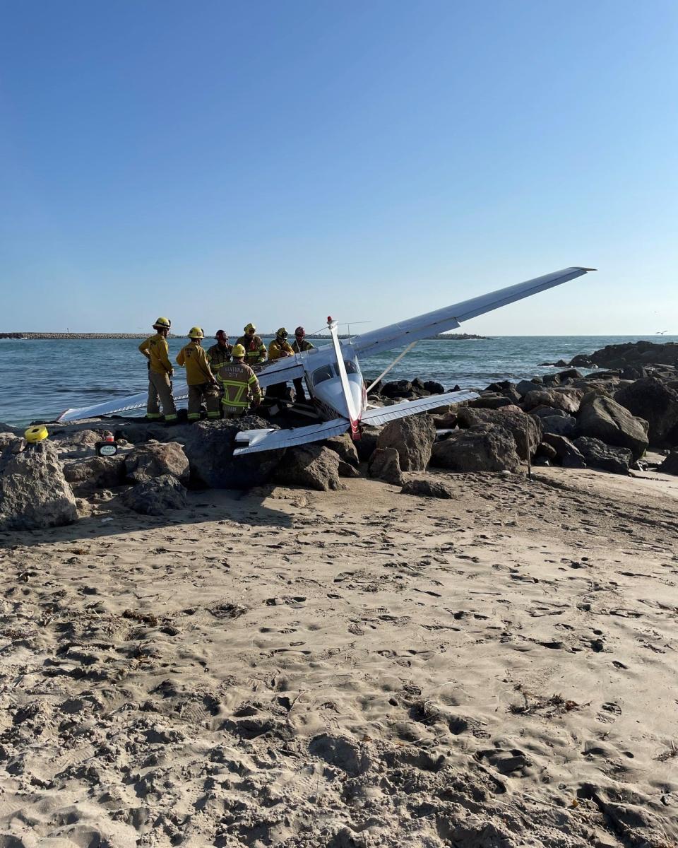 Ventura City firefighters responded to a small-plane crash at Marina Park Friday afternoon.