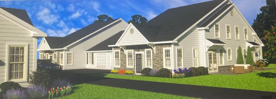 Rendering of a "quad" the signature house of McGrath Builders, set to begin construction in Levittown in summer 2023.