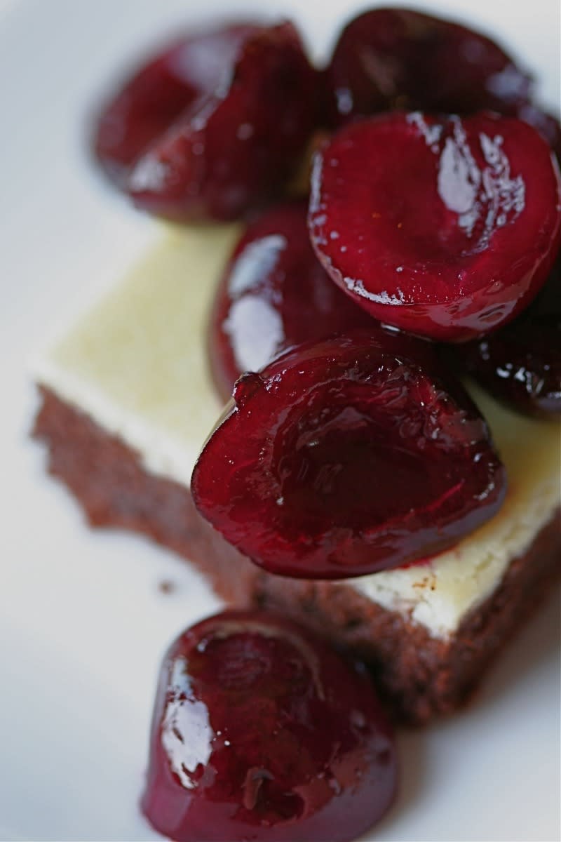 Gluten-free Ricotta Brownies with Cherries