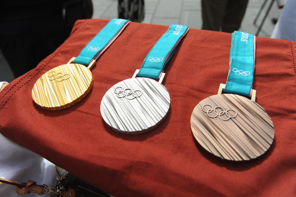 The PyeongChang 2018 Olympic medals are supposed to resemble the stripes of tree trunks.