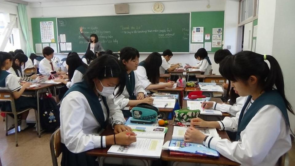 Classroom at Narita Kokusai High School.