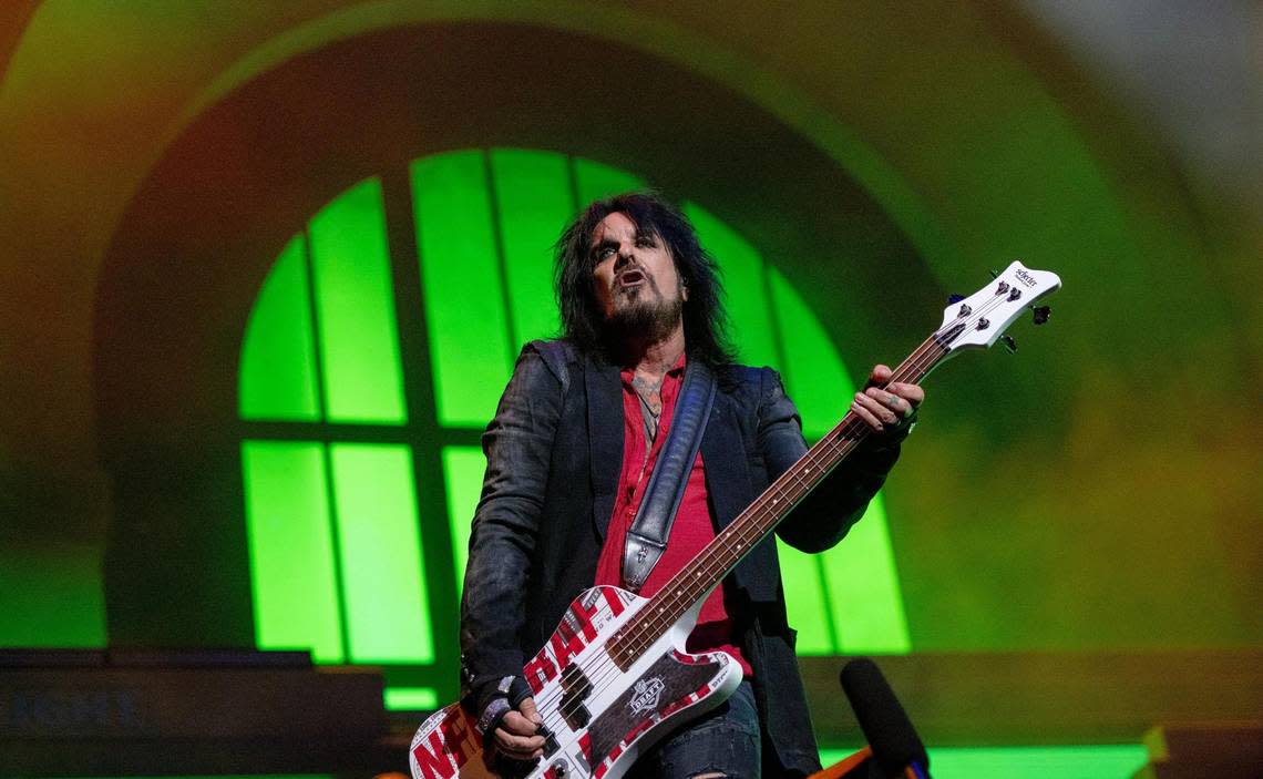 With Union Station aglow behind him Nikki Sixx rocked the crowd Friday night.