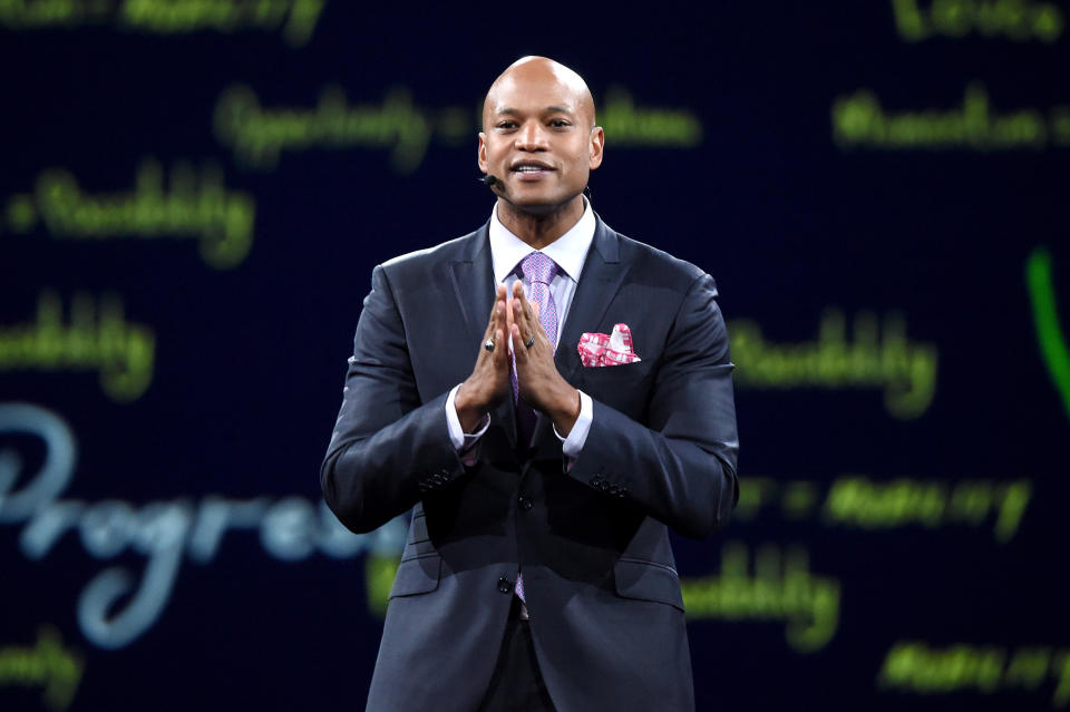 NEW YORK, NEW YORK - MAY 13: Robin Hood CEO Wes Moore speaks onstage during the Robin Hood Benefit 2019 at Jacob Javitz Center on May 13, 2019 in New York City. (Photo by Kevin Mazur/Getty Images for Robin Hood Foundation)