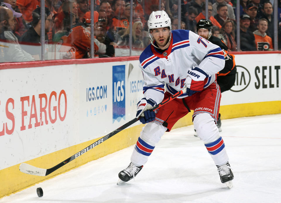 Anthony DeAngelo #77 of the New York Rangers