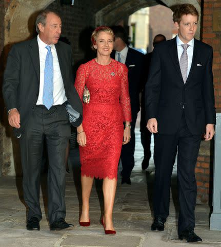 JOHN STILLWELL/AFP via Getty Hugh Grosvenor (right) attends the christening on his godson Prince George on October 23, 2013