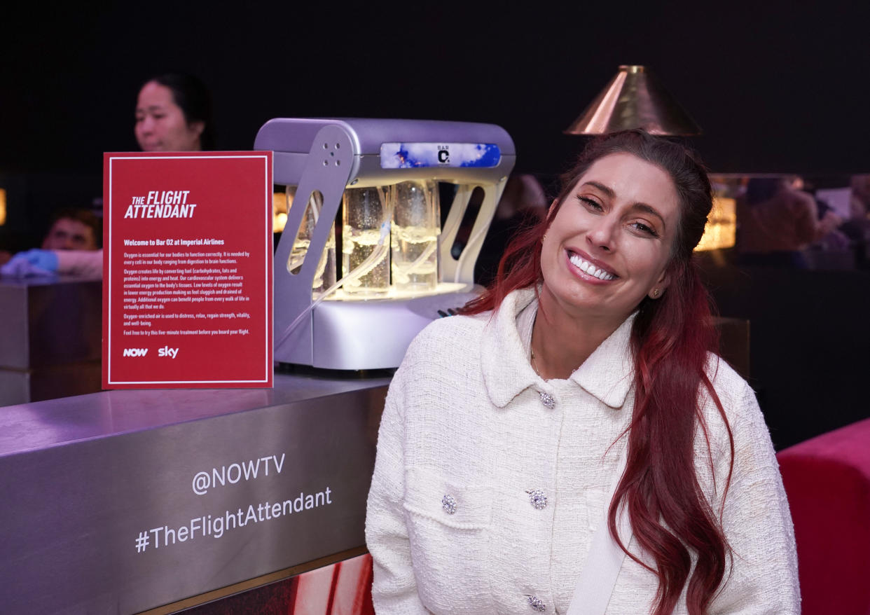 Stacey Solomon arrives at a screening of The Flight Attendant season 2 at The Cinema at Selfridges, London ahead of its release on Thursday May 26 on NOW and Sky Max. Picture date: Tuesday May 24, 2022. (Photo by Ian West/PA Images via Getty Images)