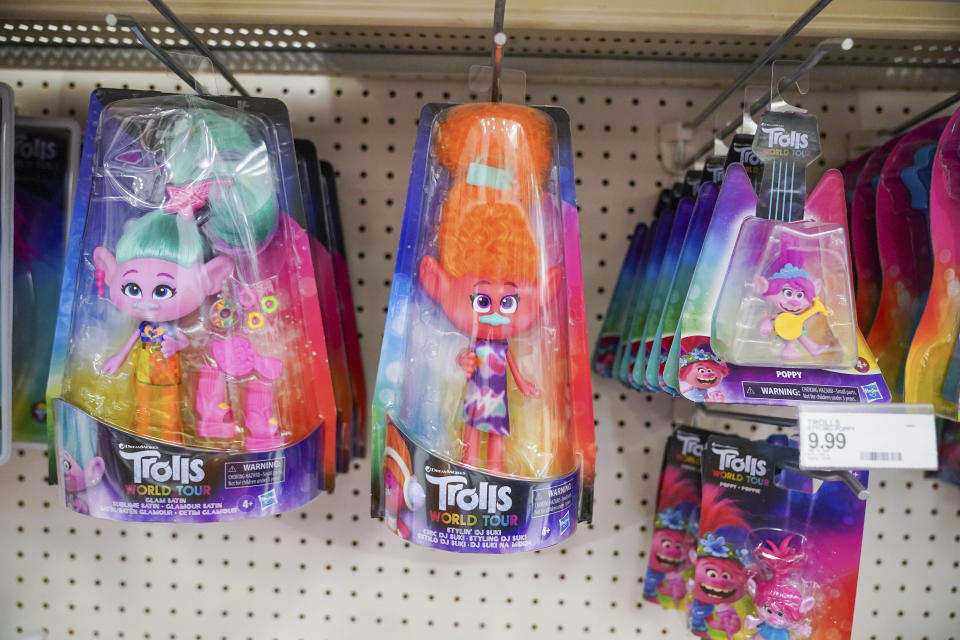 Photo by: John Nacion/STAR MAX/IPx 2020 8/7/20 A view of toys "Trolls" inside a department store in Flushing, Queens, New York on August 7, 2020. Hasbro removing Trolls doll from stores after complaints of an inappropriately placed button.