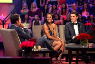 <p>Chris Harrison, Rachel Lindsay and Dean in ABC’s <i>The Bachelorette</i>. <br>(Photo: Paul Hebert/ABC) </p>