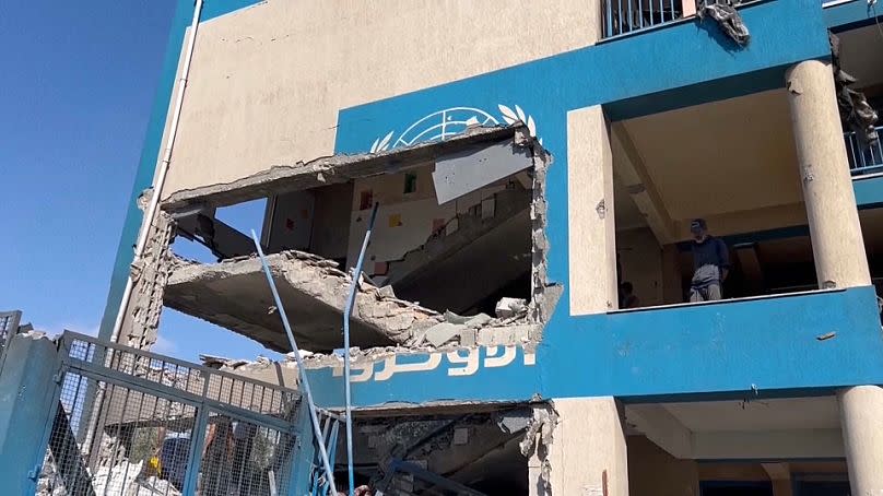 Strike damage on an UNRWA-run school in Gaza, July 14, 2024