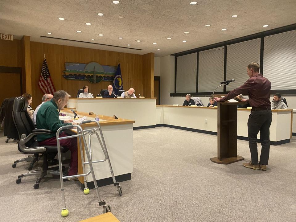 Jared Aaldenberg is one of the city Southside residents who spoke to the Corning City Council Monday against the proposed cannabis regulations change.