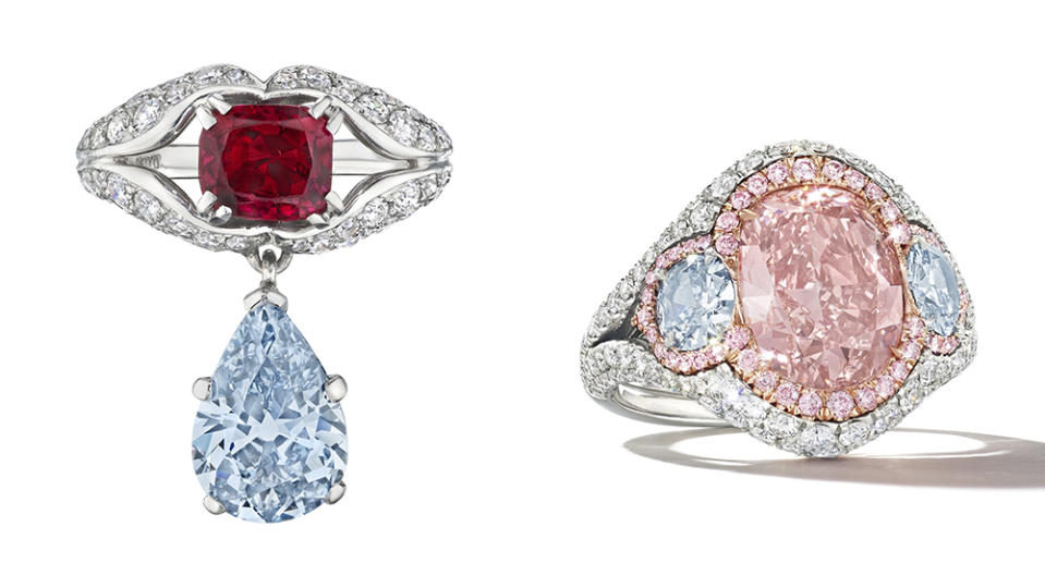 Two diamond-laced lots from Christie's Magnificent Jewels Auction on June 7. 