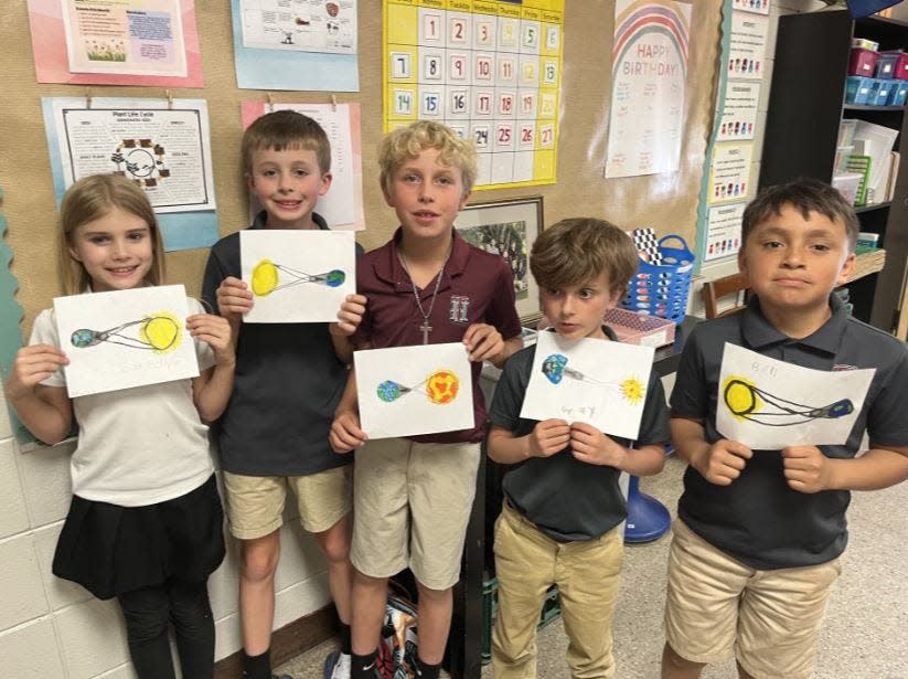 Thomas Heyward Academy first-grade students drew a photo of what a total eclipse looked like as a part of their recent studies about the eclipse.