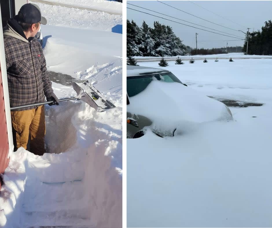 While some parts of New Brunswick were only hit with rain, other areas definitely got dumped on during the weekend storm. The left photo was taken in Waterville near Hartland, and the photo on the right is from Pokesudie near Caraquet. 