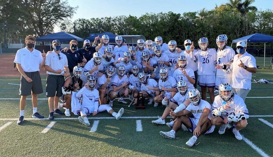 Gulliver Prep boys’ lacrosse team won a district title.