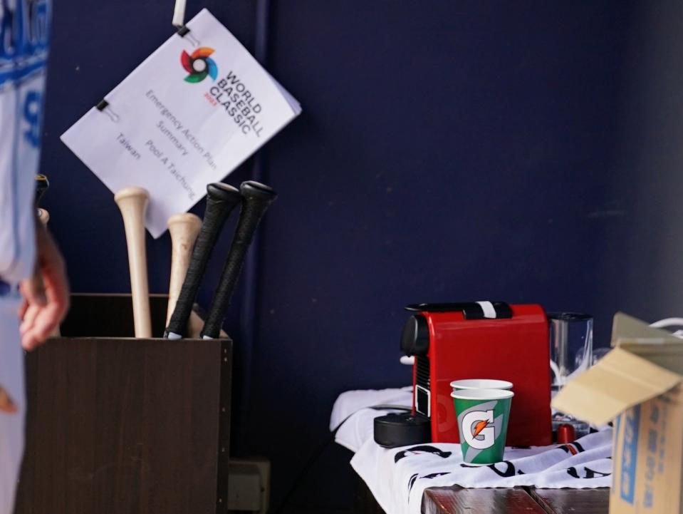 義大利在台灣打預賽時於休息室放了一台咖啡機成為話題。特約攝影游智勝/攝