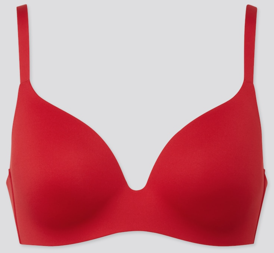 Uniqlo Women 3D Hold Wireless Bra in '15 Red'