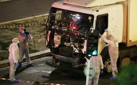 Lorry attack Nice  - Credit: Sasha Goldsmith /AP