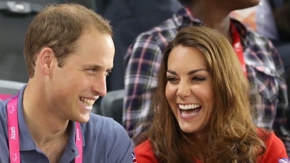 Prince William  and Princess Catherine share a joke at the Paralympic Games in London