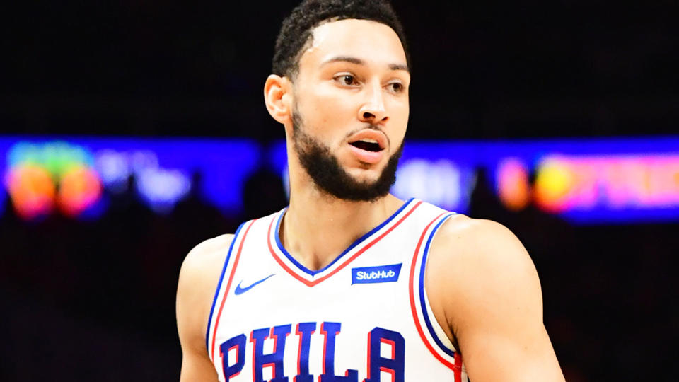 Ben Simmons, pictured here in action for the Philadelphia 76ers against the Atlanta Hawks.