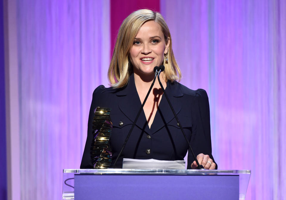 Reese Witherspoon on stage during The Hollywood Reporter's Power 100 Women in Entertainment. (Photo by Alberto E. Rodriguez/Getty Images for The Hollywood Reporter)