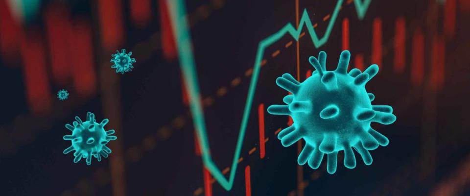 Graphs representing the stock market crash caused by the Coronavirus