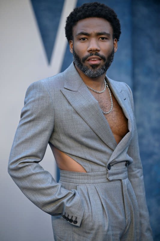 Donald Glover arrives for the Vanity Fair Oscar Party at the Wallis Annenberg Center for the Performing Arts in Beverly Hills, Calif., on March 12. The singer/actor turns 40 on September 25. File Photo by Chris Chew/UPI